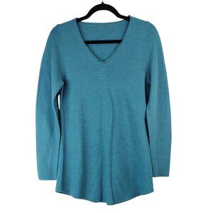 Eileen Fisher Womens Sweater Size S Wool Knit Pullover Soft V Neck Long Sleeve